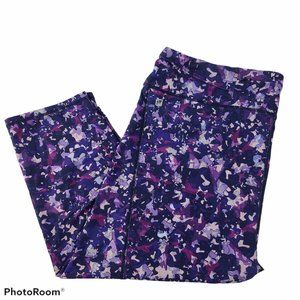Fabletics 2x Gia Powerlite Purple Flurry Capris